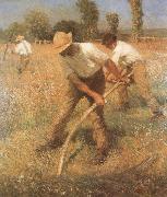 Sir George Clausen,RA The Mowers oil on canvas
